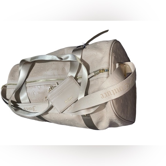 BNWT’s “Juicy Couture” Cafe Tan Gold Bestseller Rosie Weekender Duffle Bag Tote - Picture 14 of 17